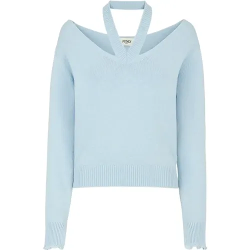 V-Neck Sweater , female, Sizes: XS - Fendi - Modalova