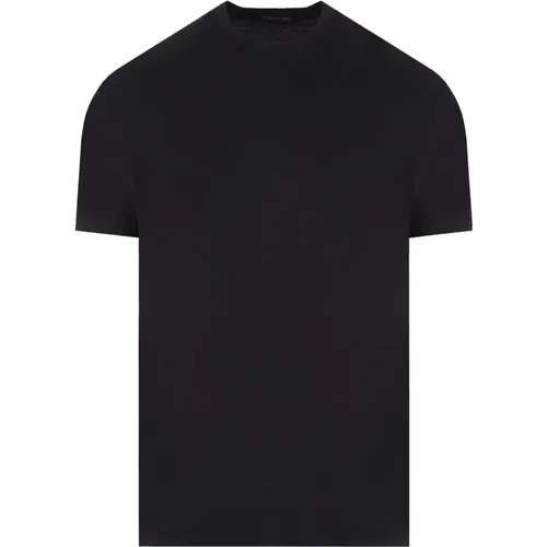 Schwarzes Jersey Baumwoll Stretch T-Shirt , Herren, Größe: 2XL - Tom Ford - Modalova