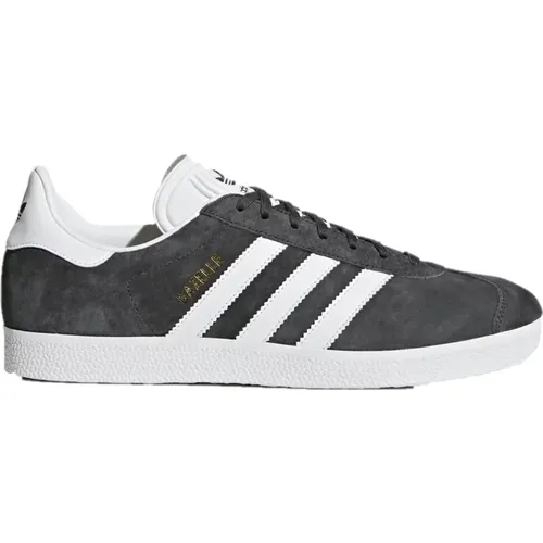 Klassische Adidas Gazelle Sneakers - Dunkelgrau/Weiß/Gold Metallic , Herren, Größe: 36 2/3 EU - adidas Originals - Modalova