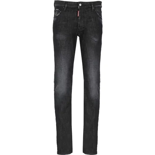 Schwarze Slim-Fit Baumwolljeans für Herren , Herren, Größe: 2XL - Dsquared2 - Modalova