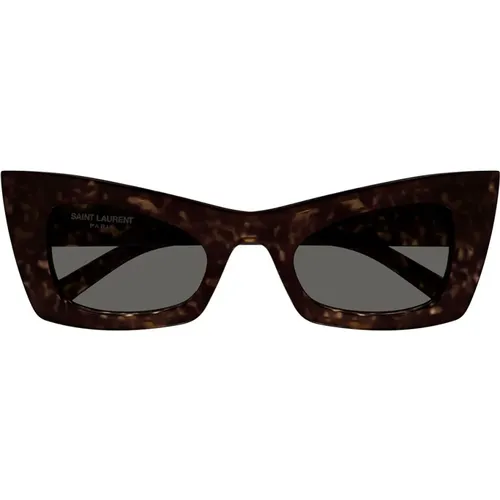 New Wave Cat-Eye Sunglasses with Grey Lenses , female, Sizes: 49 MM - Saint Laurent - Modalova