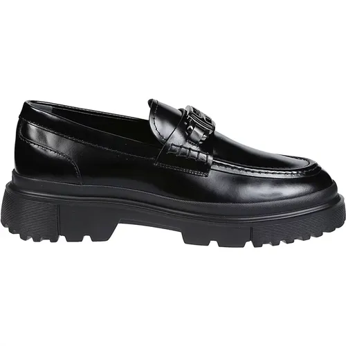 Nero Loafers , male, Sizes: 7 1/2 UK, 10 UK, 5 UK - Hogan - Modalova