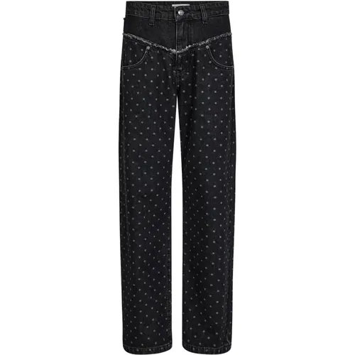 Schwarze Dot Block Lange Jeans - Co'Couture - Modalova