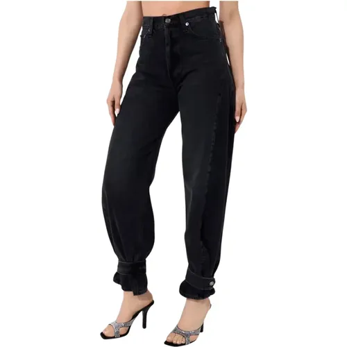 Schwarze Wide Leg Jeans Cleo , Damen, Größe: W30 - Agolde - Modalova