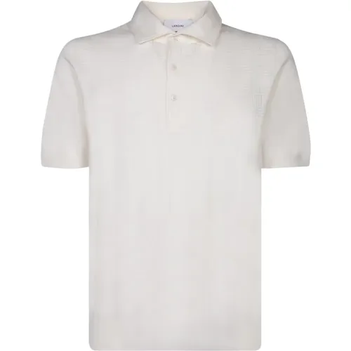 Weißes kariertes Baumwoll-Poloshirt , Herren, Größe: L - Lardini - Modalova