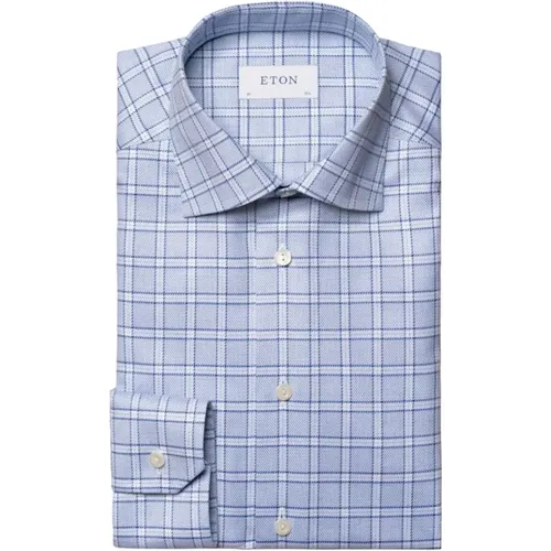Contemporary Checked Twill Dress Shirt , male, Sizes: 3XL, L, M, 4XL, XL - Eton - Modalova