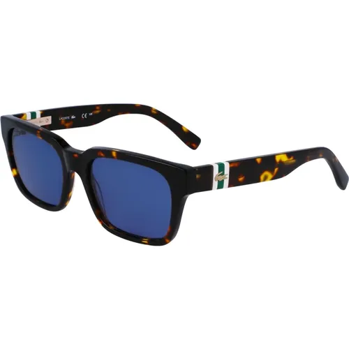 L6007S Sungles, Dark Havana/Blue , male, Sizes: 54 MM - Lacoste - Modalova