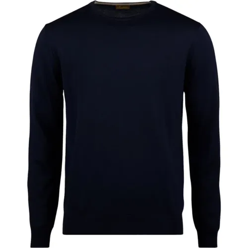 Navy Merino Wool Crew Neck Sweater , Herren, Größe: 3XL - Stenströms - Modalova