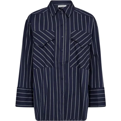 Gestreiftes Box Shirt Navy , Damen, Größe: M - Co'Couture - Modalova