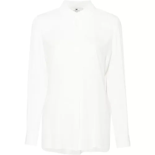 Ivory Hemd 360 Stil,Schwarzes Hemd 110,Georgette Bluse - Elisabetta Franchi - Modalova