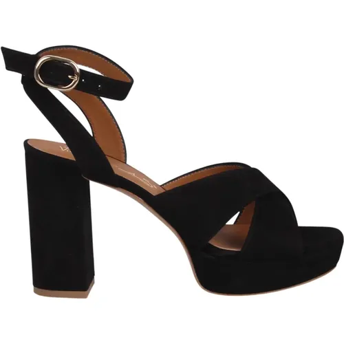 Chunky Heel Platform Sandal with Weaving , female, Sizes: 4 UK, 5 1/2 UK, 3 UK, 5 UK - Via Roma 15 - Modalova