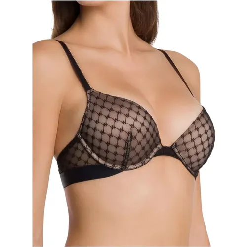 Brauner Sheer Logo Push-Up BH , Damen, Größe: 80C EU - Wolford - Modalova