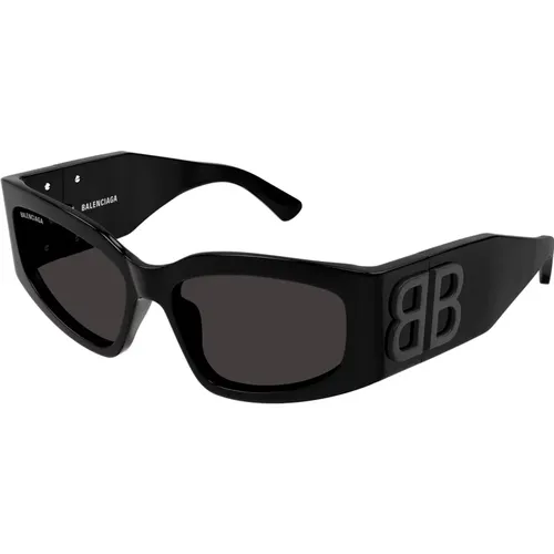 Schwarze Bb0321S Sonnenbrille , Damen, Größe: 57 MM - Balenciaga - Modalova