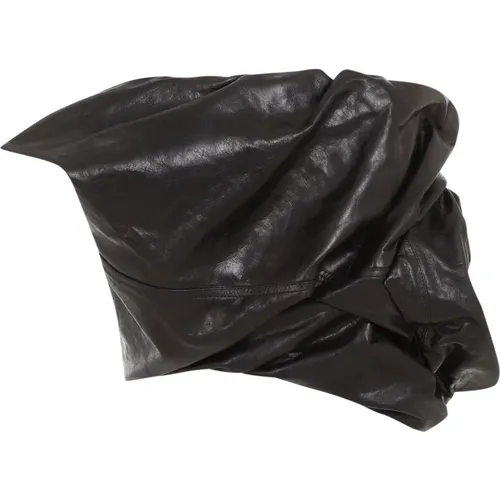 Draped Leather Topwear , female, Sizes: XS, 2XS - Rick Owens - Modalova