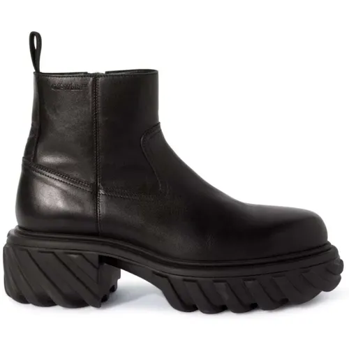 Leather Ankle Boots , female, Sizes: 11 UK, 10 UK - Off White - Modalova