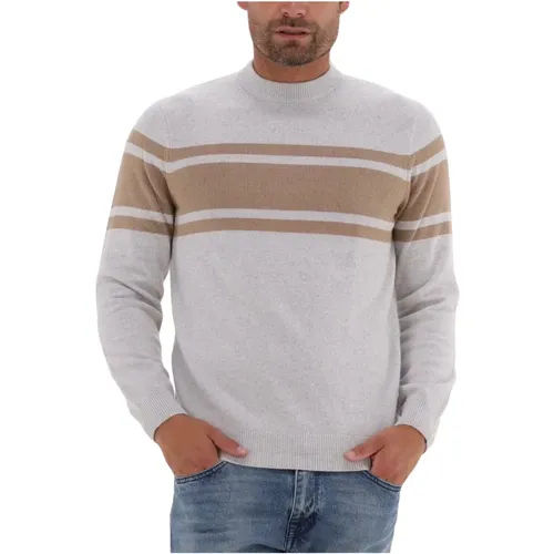 Herren Rundhals Pullover Sweater Hellgrau , Herren, Größe: XL - Profuomo - Modalova