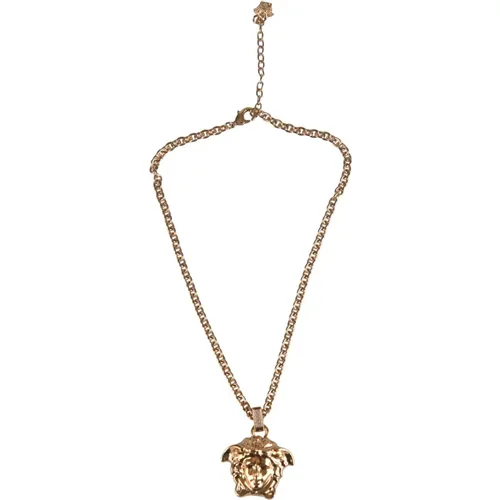 Crystal Necklace Gold Medusa Pendant , female, Sizes: ONE SIZE - Versace - Modalova