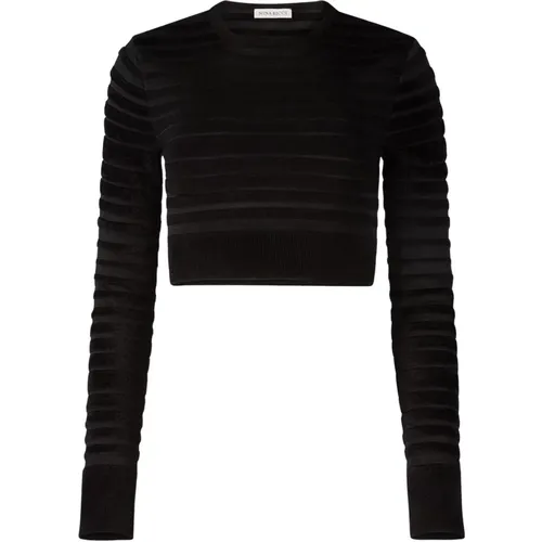 Tonal Stripe Cropped Top , female, Sizes: XL, XS, L, M, S - Nina Ricci - Modalova