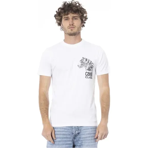 Logo-Druck Rundhals T-Shirt , Herren, Größe: XL - Cavalli Class - Modalova