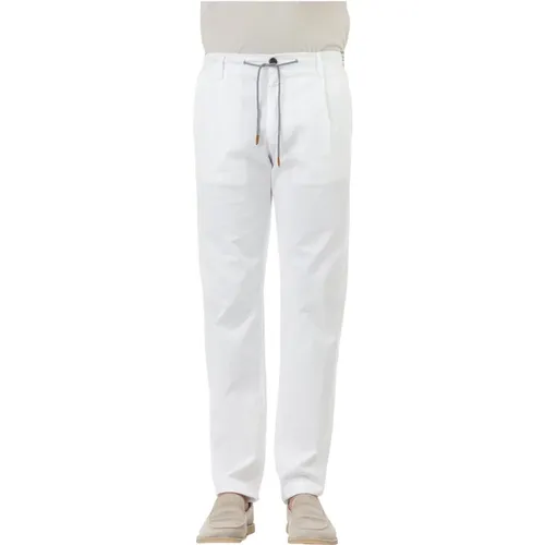 Striped Cotton Jogger Trousers , male, Sizes: W32, W33 - Eleventy - Modalova