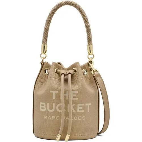 Leather Bucket Bag in Camel , female, Sizes: ONE SIZE - Marc Jacobs - Modalova