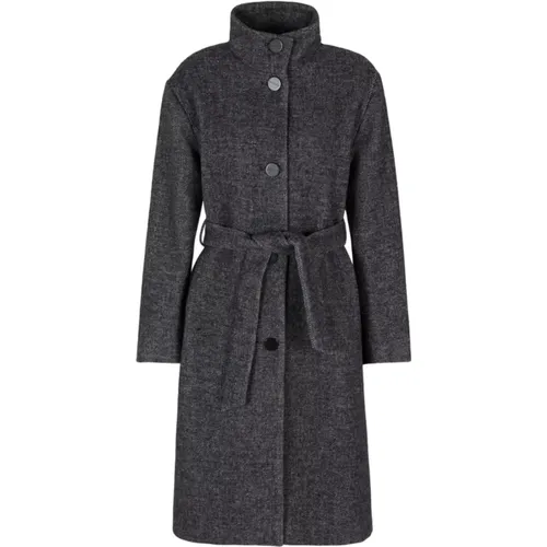 Grey Wool Belted Coat , female, Sizes: M, L, S, XS - Armani Exchange - Modalova