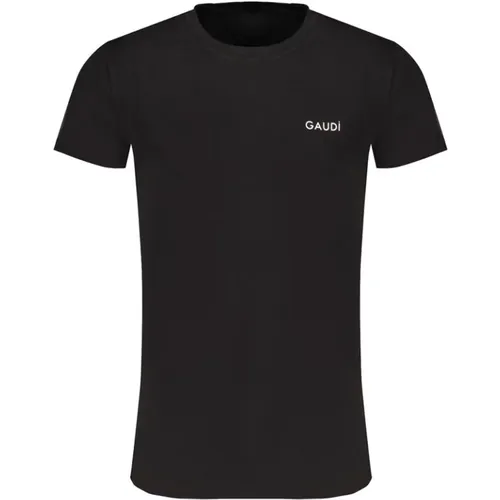 Schwarzes T-Shirt mit Druck , Herren, Größe: S - Gaudi - Modalova