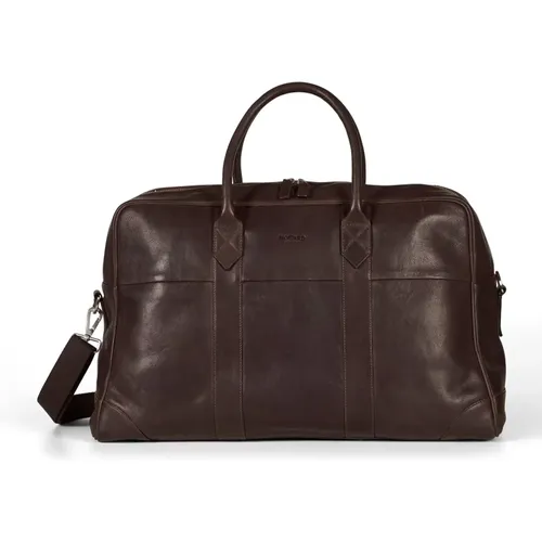 Dark Leather Weekend Bag , male, Sizes: ONE SIZE - Howard London - Modalova