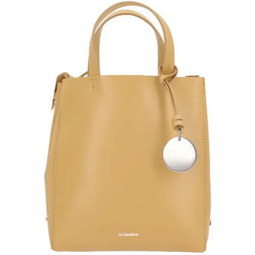 Ochre Tote Bag with Silver Hardware , female, Sizes: ONE SIZE - Jil Sander - Modalova