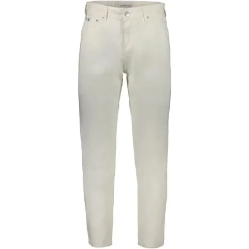Weiße Baumwoll-Dad-Jeans 5-Pocket-Design , Herren, Größe: W32 - Calvin Klein - Modalova
