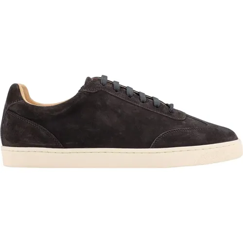 Suede Lace-up Sneakers mit Logo-Print - BRUNELLO CUCINELLI - Modalova