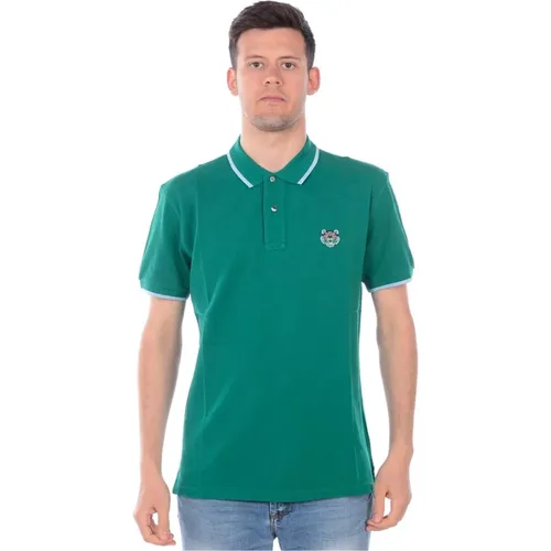 Tiger Polo Grün Celeste , Herren, Größe: XL - Kenzo - Modalova