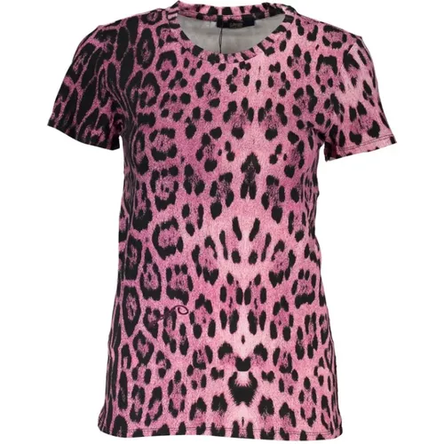 Patterned Short Sleeve T-Shirt with Logo , female, Sizes: XL, XS, L, M, S, 2XL - Cavalli Class - Modalova