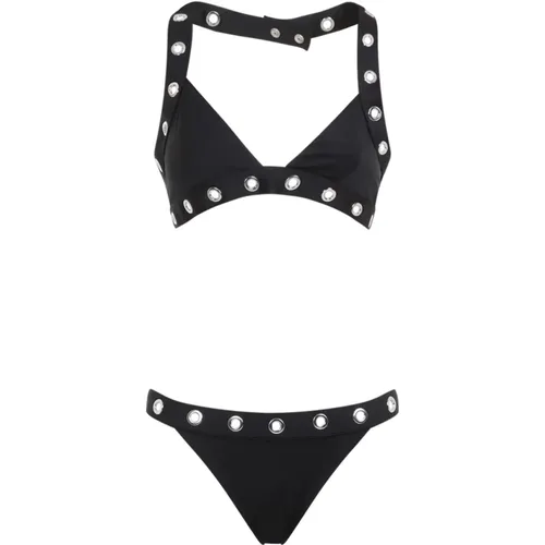 Eyelet Bikini Swimwear , female, Sizes: XS, 2XS - Off White - Modalova