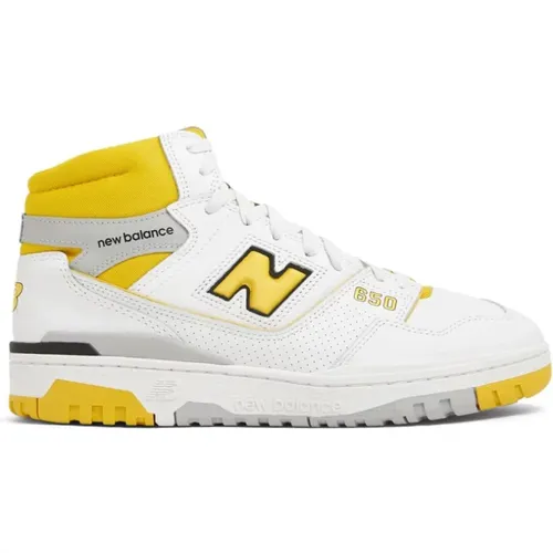 Weiß/Gelb High-Top Sneakers , Herren, Größe: 43 EU - New Balance - Modalova