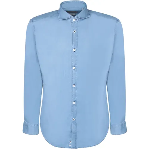 Blaue T-Shirts & Polos für Männer , Herren, Größe: S - Canali - Modalova