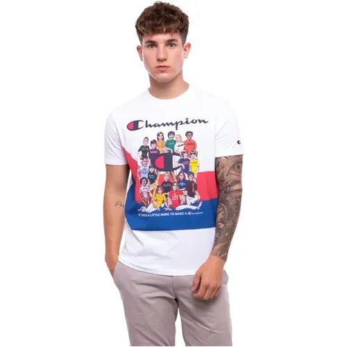 Kurzarm T-Shirt , Herren, Größe: XS - Champion - Modalova