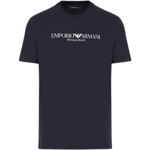 Adler Logo Baumwoll T-Shirt , Herren, Größe: 3XL - Emporio Armani - Modalova