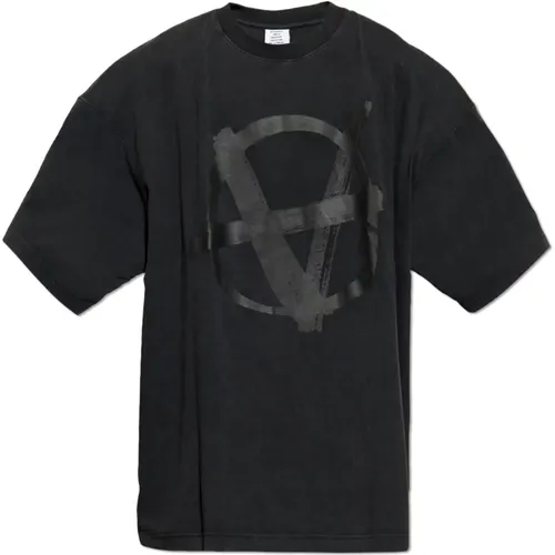 Bedrucktes T-Shirt , Herren, Größe: S - Vetements - Modalova