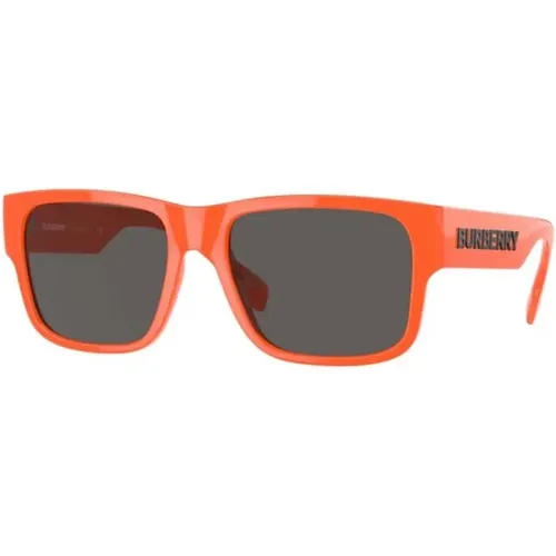 Damen-Sonnenbrille mit orangefarbenem Rahmen , Damen, Größe: 57 MM - Burberry - Modalova