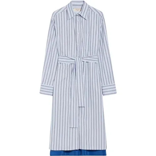 Striped Cotton Poplin Shirt Dress , female, Sizes: M, XS, S - Max Mara Weekend - Modalova