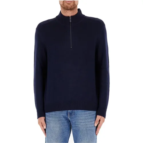 Blauer Wollmischung Rollkragenpullover , Herren, Größe: L - Armani Exchange - Modalova