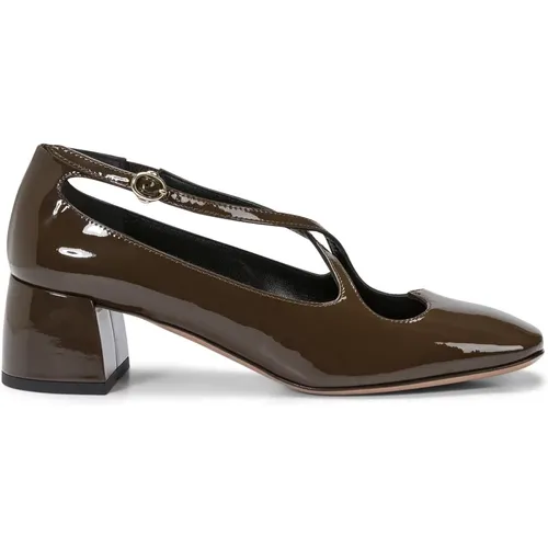 Braune Lackleder Sweetheart Absatz Pumps , Damen, Größe: 38 EU - A. BOCCA - Modalova