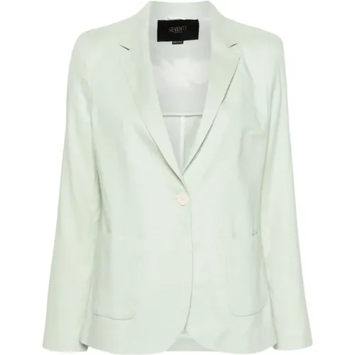 Linen Blend Jacket , female, Sizes: M - Seventy - Modalova