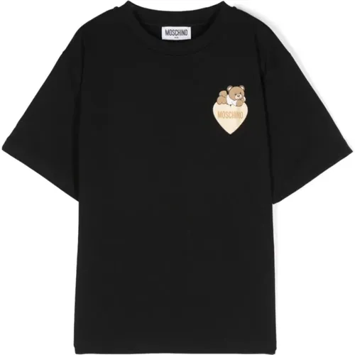 Schwarzes Logo Print Teddy Bear T-Shirt - Moschino - Modalova