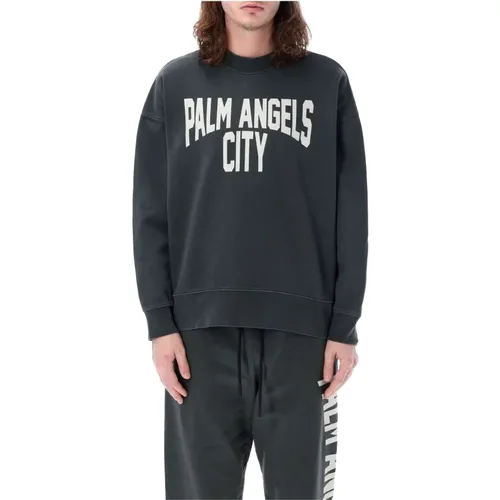 City Wash Crewneck Sweatshirt , male, Sizes: M, XL, S, L - Palm Angels - Modalova
