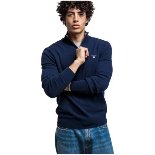 Fine Wool Half-Zip Turtleneck , male, Sizes: 4XL, S, 5XL - Gant - Modalova