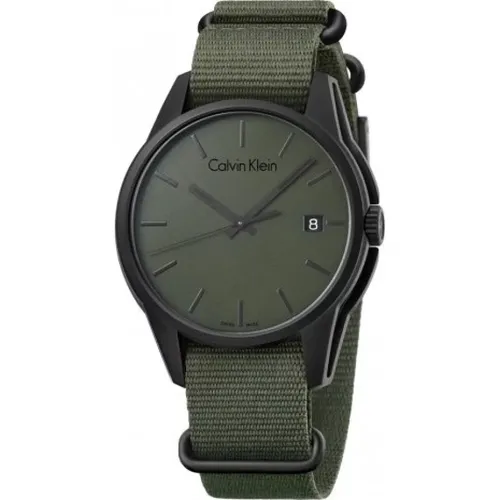 Men`s Quartz Watch with Colorful Dial and Stainless Steel Case , male, Sizes: ONE SIZE - Calvin Klein - Modalova