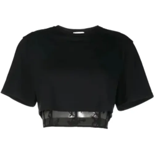 Lässiges Baumwoll T-Shirt , Damen, Größe: 2XS - alexander mcqueen - Modalova
