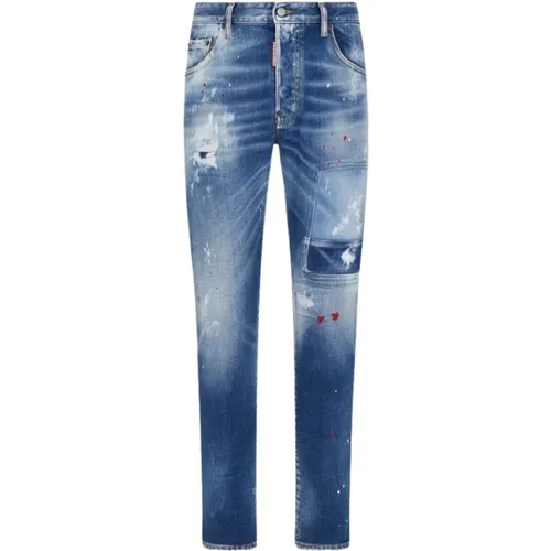 Skater Jeans mit Patches , Herren, Größe: S - Dsquared2 - Modalova